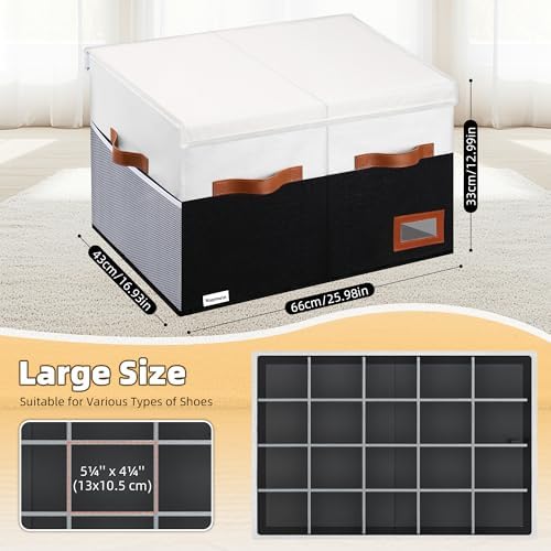 Supowin Large Shoe Organizer for Closet, Foldable Shoe Storage Bin - Image 2