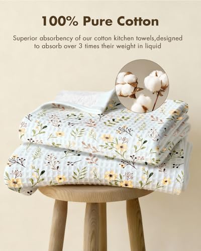 Miss Adola 370GSM Cotton Waffle Kitchen Towels - Image 3