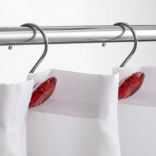 HBlife 12 Pcs Acrylic Decorative Rolling Diamond Shower Curtain Hooks Rust - Image 4