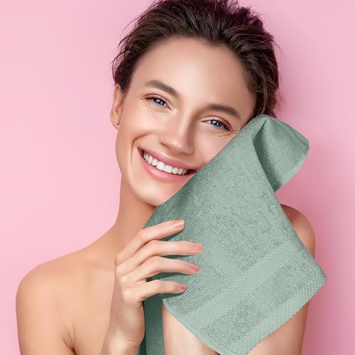 GLAMBURG Ultra Soft 12-Piece Washcloths Set 13x13-100% Ringspun Cotton - Image 5