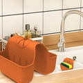 Sponge Holder for Kitchen Sink, Silicone Sink Saddle Caddy Organizer Rack by OKeanu