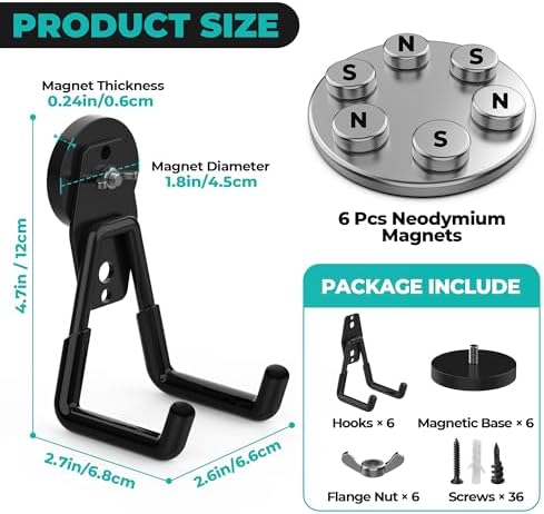 Heavy Duty Magnetic Hooks, Magnet Tool Hooks - Image 2
