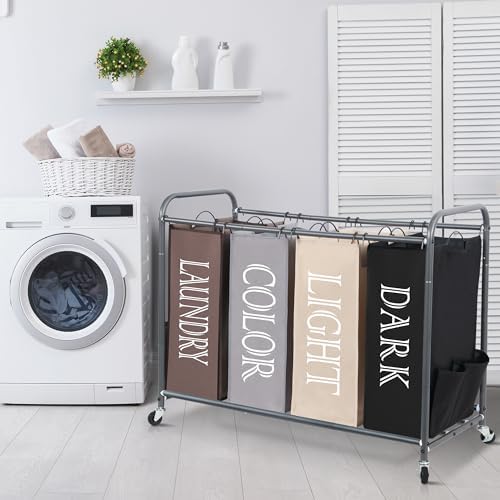 STORAGE MANIAC Laundry Sorter 4 Section, 47.5 Gal Laundry Hamper - Image 6