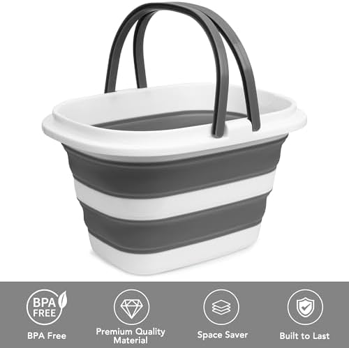 Large Collapsible Mop Bucket, 16L Plastic Bucket - Image 3