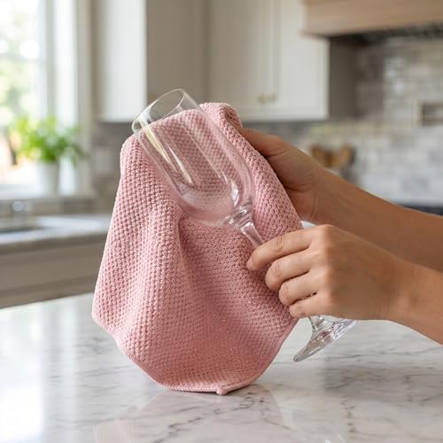 Microfiber Cleaning Cloths 6-Pack, Absorbent Textured Towels Large 12x16 In - Image 3