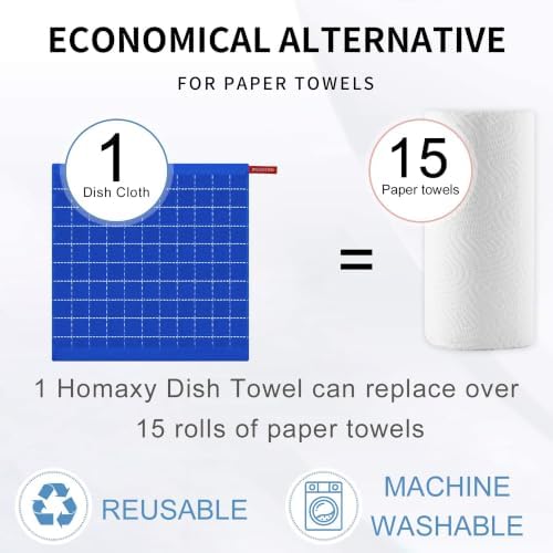 Homaxy 100% Cotton Terry Kitchen Dish Cloths, 6 Pack - Image 6