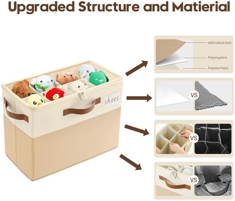 Varhomax Shoe Organizer Box for Closet, Small Fabric Shoe Storage Bin - Image 5