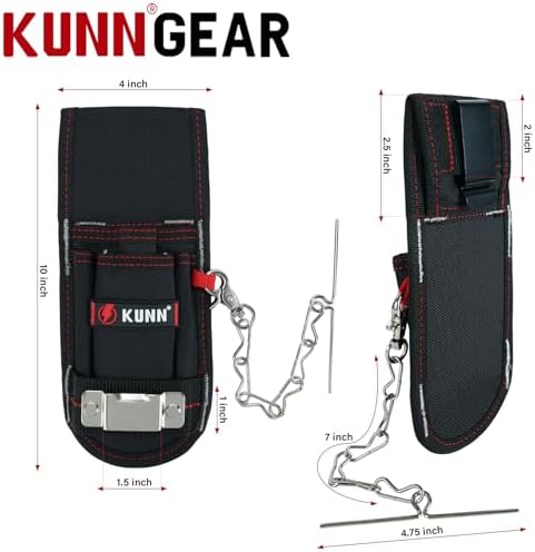 KUNN Small Tool Pouch with Belt Clip, Utility Tool Organizer with Tape Measure - Image 2