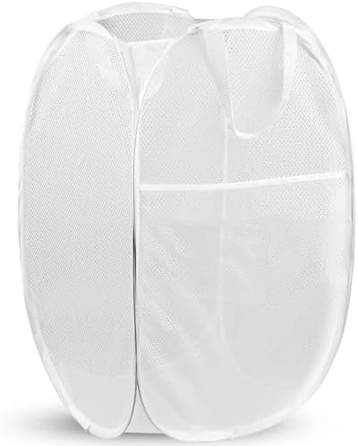 Pop Up Laundry Hamper, 70 L Collapsible Mesh Basket by Unknown