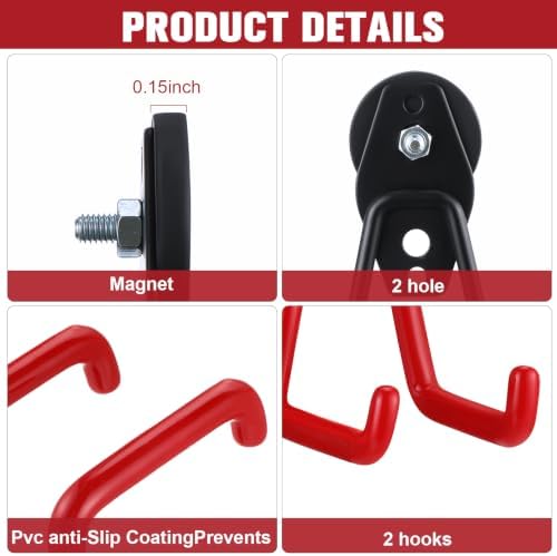 Landhoow 18 Pcs Large Magnetic Hooks Heavy Duty Garage Magnet Hooks Strong - Image 4