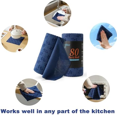 Microfiber Cleaning Cloth Roll, 80 Pack Cleaning Towels, Lint Free Rags Paper - Image 4