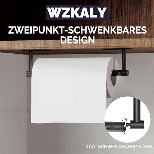 Matte Black Paper Towel Holder Under Cabinet Self Adhesive - Image 4