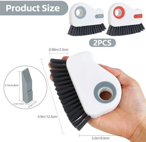 2 in 1 Groove Cleaning Brush, Grout Cleaner Tool & Multifunction Window Track - Image 2