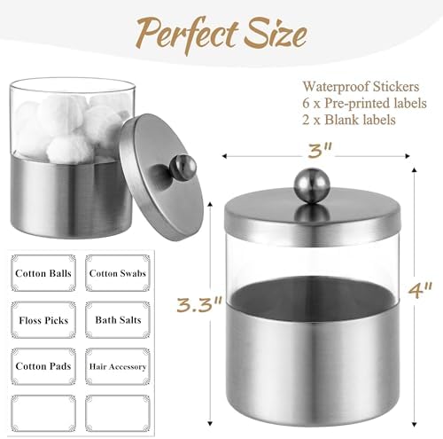Gaussra Apothecary Jars, Qtip Holder, Bathroom Jar - Image 3