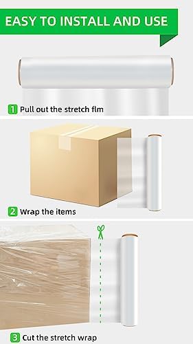 Shrink Wrap Rolls, Stretch Wrap 18in x 1500ft 4 Pack, Heavy Duty Pallet Wrap - Image 5