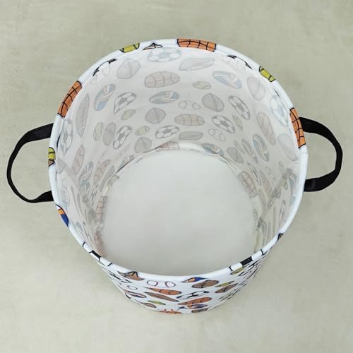 Round Laundry Basket Collapsible Storage Hamper Organizer Colorful Balls - Image 7