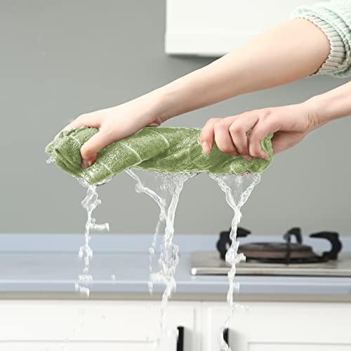 Puomue Microfiber Kitchen Towels and Dishcloths Set, 26 x 18 Inch and 12 x 12 - Image 4