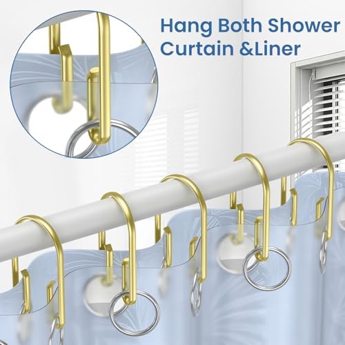 Gold Shower Curtain Hooks Rings ，Double Sided Shower Curtain Rings Rust - Image 6