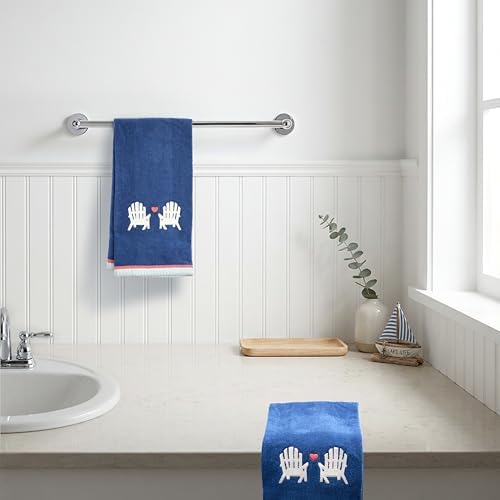 Ritz 2-Piece Cotton Velour Bathroom Hand Towel Set, Embroidered Adirondack - Image 7