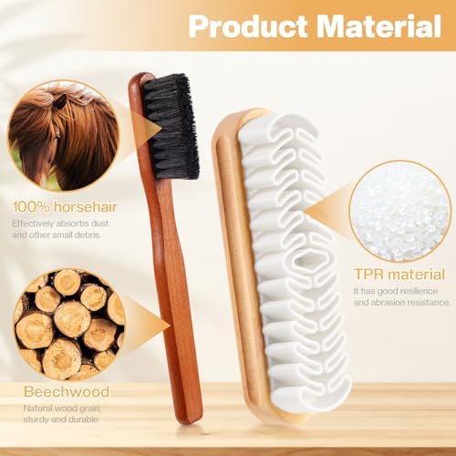2 Pcs Suede Shoe Brush Nubuck Leather Cleaner Shoes Shine Dauber Crepe - Image 2