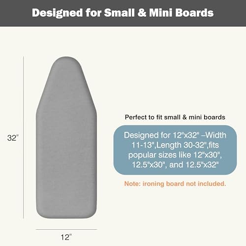 UniSimp Small Ironing Board Cover and Pad 12"x32" Small Iron Board Cover - Image 2