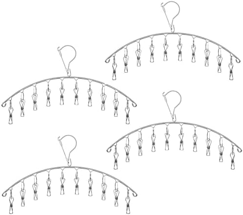 Clothes Hanger with 10 Clips, Stainless Steel, by WudTus