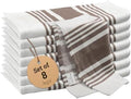 Urban Villa Kitchen Towels Cotton Dish Towels 12”x12” Grey White by CottonTrends