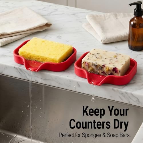 Zulay Kitchen Small Silicone Sponge Holder – Space-Saving Sink Organizer Tray - Image 3