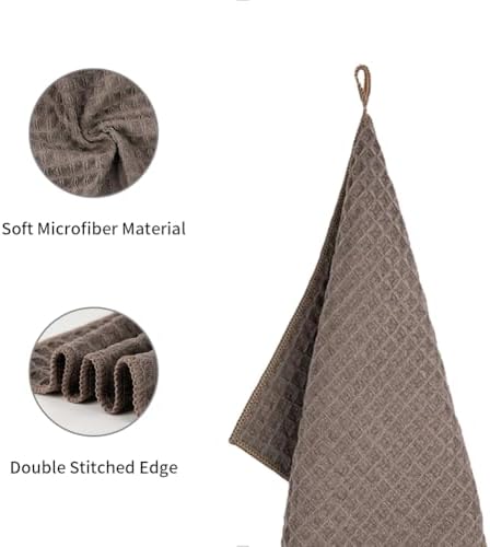 watchget 10 Pack Microfiber Espresso Barista Cleaning Towels, Light Brown - Image 3