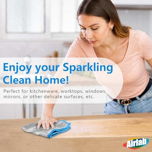 Airlab Glass Polishing Streak Free Miracle Cleaning Cloth, Sliver-Blue - Image 6