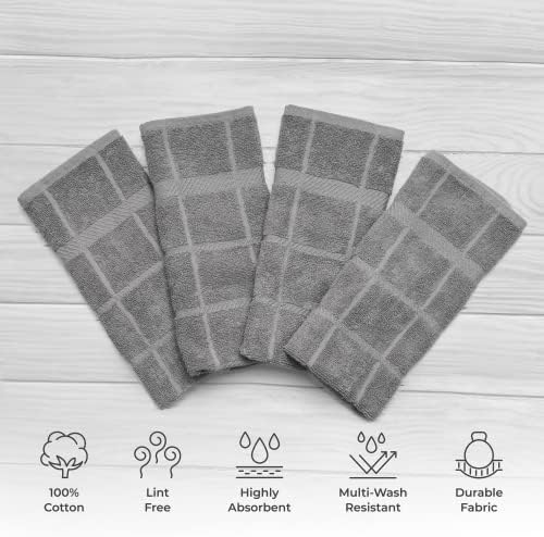 100% Cotton Terry Dish Towels, 4 Pack Plain, 16 x26 Inches, Super Soft and - Image 2