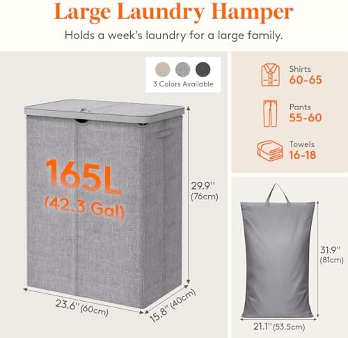 Lifewit 165L Large Laundry Basket - Image 4