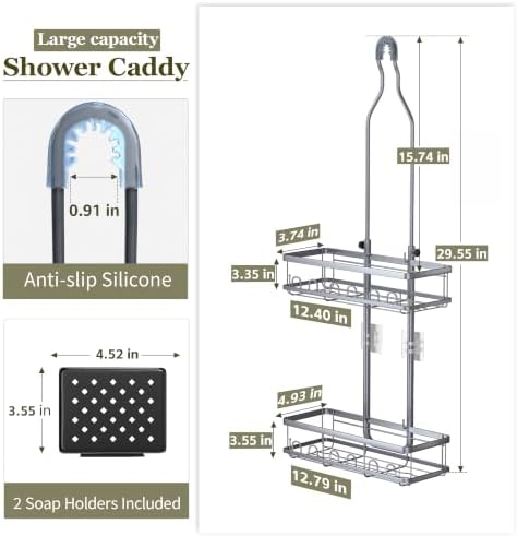 Skyapex Shower Caddy Hanging: Adjustable Height Organizer - Image 2