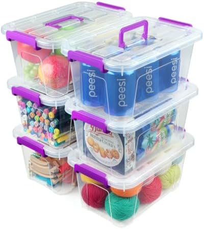EOENVIVS 6 Pack Clear storage bins by EasyCozyHomey