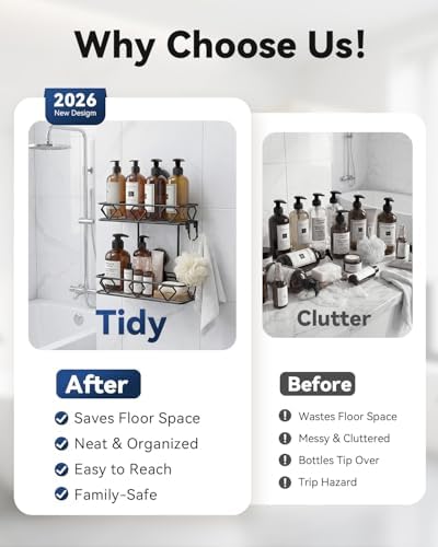 JOTPE Shower Caddy Suction Cup, No-Drill Suction Shower Organizer - Image 6