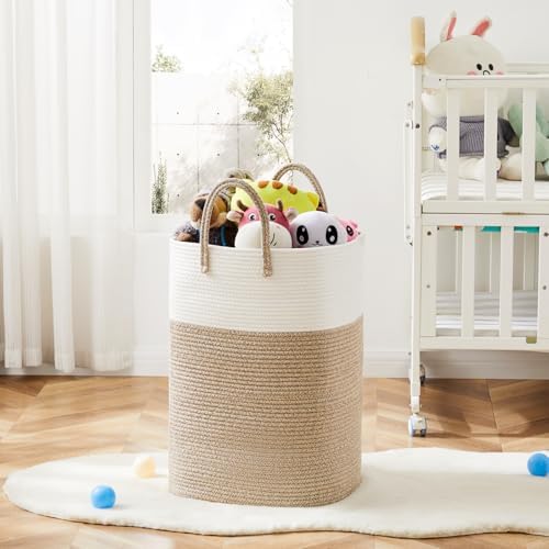 Laundry Basket, Woven Cotton Rope Laundry Hamper, Versatile Storage - Image 6