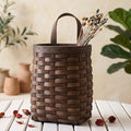 Alipis Hand-Woven Wicker Hanging Basket – 7.7" Tall Portable Wood Storage Basket by Alipis