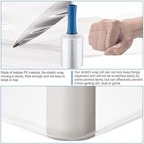 Jutom 16 Pcs Mini Stretch Film Industrial Shrink Wrap Roll Plastic Film - Image 3