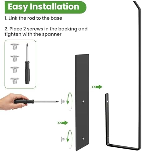 Paper Towel Holder Black, Toilet Paper Roll Holder Magnetic Towel Rack Wall - Image 4