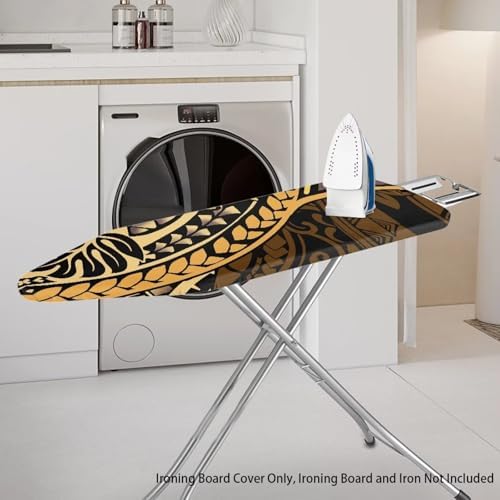 Golden Tribe Stripe Ironing Board Cover Stain Resistant Tropical Monstera - Image 2