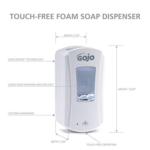 GOJO LTX-12 Touch-Free Foam Hand Soap Dispenser White 1ct - Image 3
