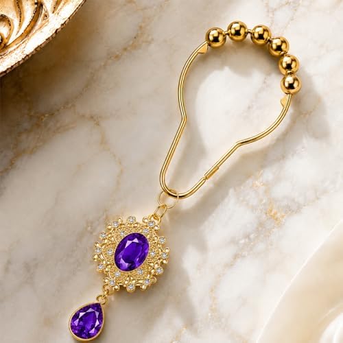 12PCS Purple Gem Shower Curtain Hooks, Elegant Bathroom Decor - Image 6