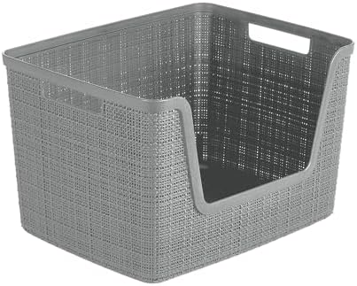 Curver Set of 4 Large 18L Easy Access Jute Decorative Plastic Organization and by Unknown