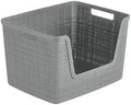 Curver Set of 4 Large 18L Easy Access Jute Decorative Plastic Organization and by Unknown