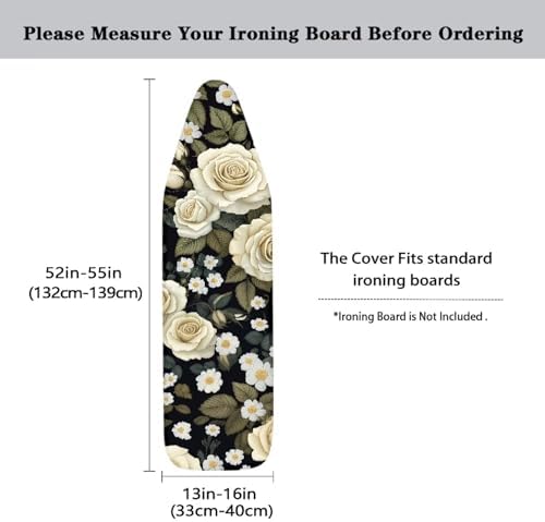 Retro Daisy Flower Rose Pattern Ironing Board Cover Non-Slip Ironing Board - Image 5