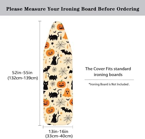 Ironing Board Cover Halloween Black Cat Pumpkin Thick Table Top Ironing Board - Image 5