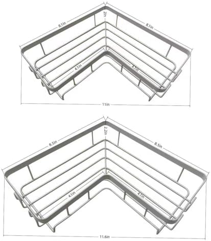 Shower Caddy 2 Pack, No Drilling Adhesive Bathroom Organizer Shelf Rack - Image 3