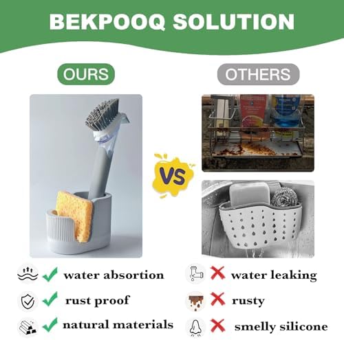 2-in-1 Diatomite Sponge Holder for Kitchen Sink, Quick-Drying Sponge and Dish - Image 3