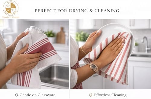 Pack of 6 Cotton Kitchen Towels Set, Dish Towels, Cleaning Rags, Kitchen Dish - Image 6