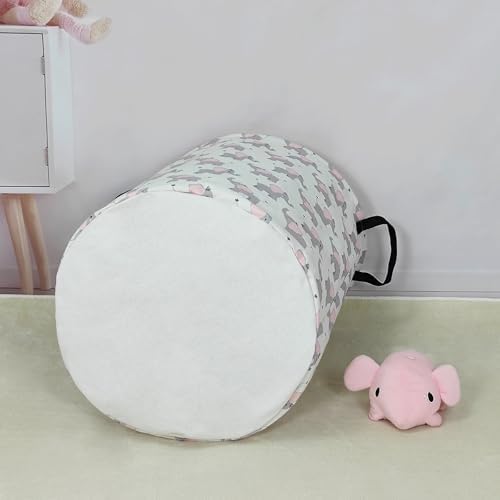 Round Elephant calf Laundry Hamper Waterproof Fabric Home Storage - Image 4